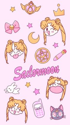 cartoon character stickers with the words sallowson on them and various images of cats,