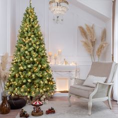 a decorated christmas tree in a living room