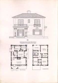 an old house with two floors and three stories on the first floor, in blueprints