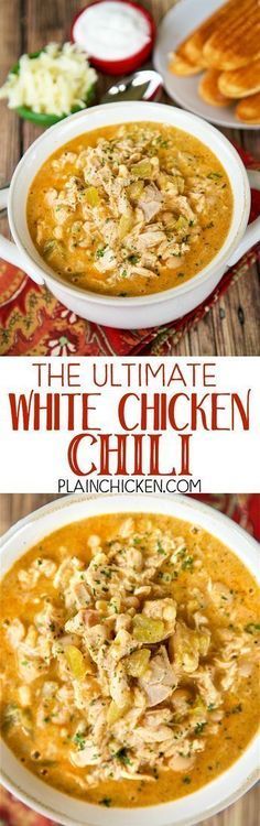 the ultimate white chicken chili recipe is ready to be eaten