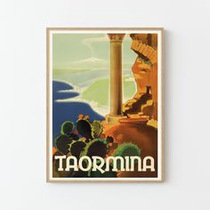 there is a poster on the wall that says taqrmina