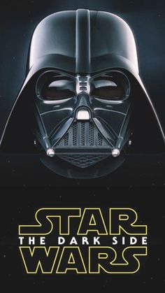 star wars the dark side poster with darth vader's helmet on it