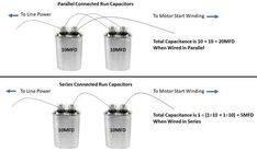 three batteries connected to each other and labeled with the corresponding wiring for different types of batteries