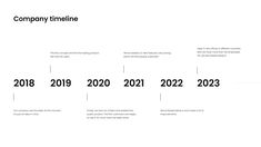 the company time line is shown in black and white