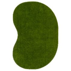 a green area rug on a white background with clipping for text or image in the center