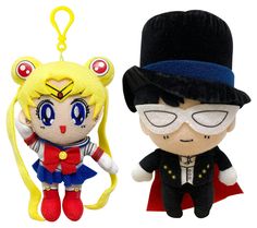 Sailor Moon Bundle Moon & Tuxedo Mask 5 Plush Set Sailor Moon And Tuxedo Mask, Sailor Moon Tuxedo Mask, Backpack Hanger, Sailor Moon Cat, Luna And Artemis, Giant Plush, Promise Bracelet, Sailor Moon Luna, Sailor Moon S