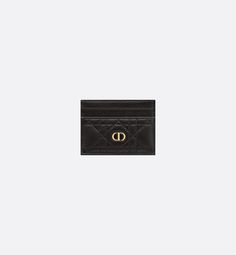 The Dior Caro Freesia card holder presents an elegant and practical style. Crafted in black supple calfskin with Cannage stitching, it is embellished with the CD signature on the front. Featuring five card slots, the refined accessory will fit anywhere and can be paired with other Dior Caro creations.. Dior Card Holder, Christian Dior Fashion, Retail Therapy, Small Leather Goods, First Names