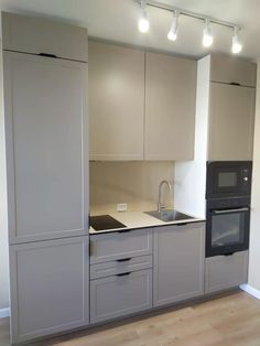 Compact Kitchen, Wallpaper Designs, Grey Kitchen, Tiny Kitchen, Stylish Kitchen