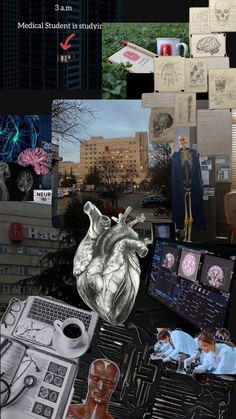 a collage of medical images and pictures