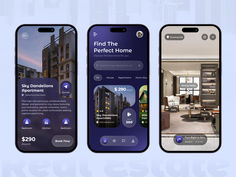 Real Estate App UI UX Design Real Estate Ui Design, Social Climber, App Ui Ux Design, Real Estate App, House App, Mobile Ux, App Design Layout, Beauty App