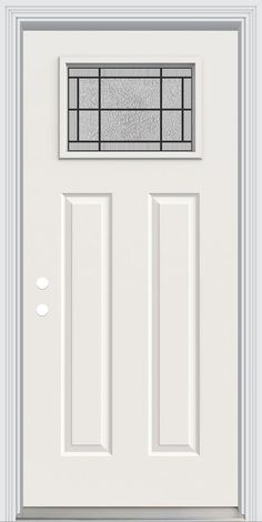 Premium steel doors offer that relied-upon strength, durability and ease of maintenance that complement your home's style. This traditional steel entry door unit comes pre-hung ready for installation. It can be used for residential applications and is rust and corrosion-resistant galvanized steel. RELIABILT Craftsman 36-in x 80-in x 4-5/8-in Steel Craftsman Right-Hand Inswing Primed Prehung Front Door with Brickmould Insulating Core in White Steel Entry Doors, Entry Door, Steel Doors, Galvanized Steel, Front Door, Rust