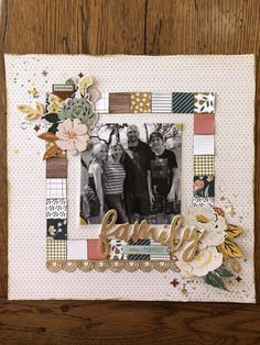 a scrapbook page with an image of two people and the words family on it