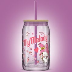 the hello kitty tumbler has a straw in it