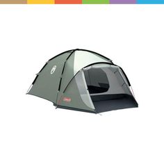 a tent with the door open on a white background