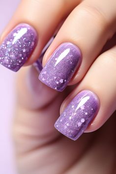 pastel violet nails, glitter nail design, nail ideas, nail inspiration, trendy nails, nail art, nail trends, nail aesthetics, nail goals, nail inspo, nail style, nail looks, beautiful nails, chic nails, stunning nails, nail beauty, nail fashion, nail vibes, nail glam, nail perfection, nail obsession, nail magic, nail elegance, nail creativity, nail shine, nail sparkle Pastel Violet Nails, Nails Purple Sparkle, Nail Sparkle, Nail Shine, Glitter Nail Ideas, Nail Aesthetics, Nail Vibes, Pastel Violet, Violet Nails