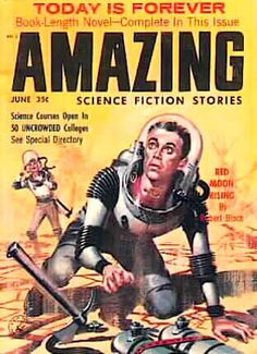 an old book cover for amazing science fiction stories