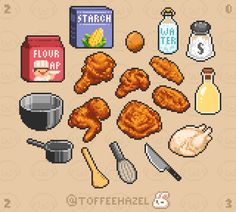 an image of some food that is pixelated in the style of video game art