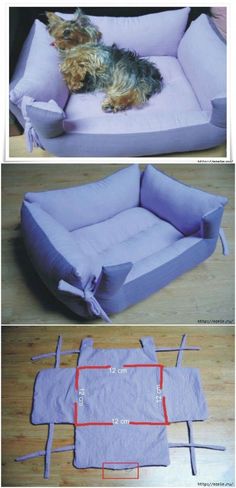 the instructions for how to make a dog bed