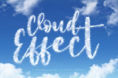 the words cloud effect are written in the sky