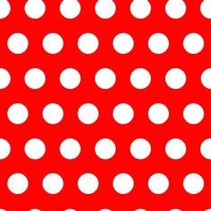 a red and white polka dot background