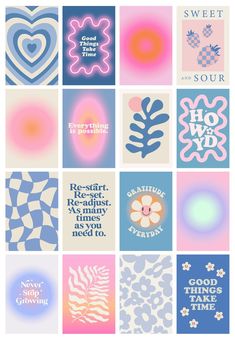 Danish Pastel Wall Collage 16pcs 4x6 in | Instant Download | Blue Pink Aesthetic Room Decor | Flower Check Smile Funky Matisse Positive Vibe Danish Pastel Wall Collage, Pastel Wall Collage, Buku Diy, Danish Pastel Aesthetic, Kraf Kertas, Collage Mural, Pastel Poster, Pastel Walls