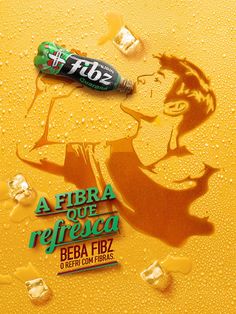 an advertisement for fibra que refresha on the side of a yellow car