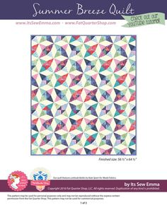 the summer breeze quilt pattern is shown