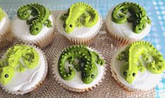 cupcakes decorated with green and white frosting