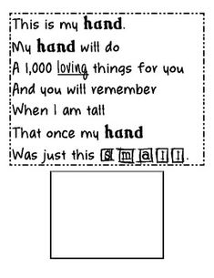 this is my hand poem for kids