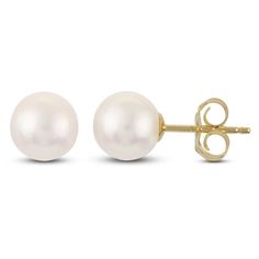 Freshwater Cultured Pearl Stud Earrings 14K Yellow Gold | Jared Womens Earrings Studs, Freshwater Cultured Pearls, Pearl Stud Earrings, Pearl Studs, Cultured Pearls, Fresh Water, Yellow Gold, Stud Earrings, Yellow