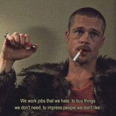 Fightclub Bradpitt, Club Quote, Tyler Durden, David Fincher, I Love Cinema, Vie Motivation, Hard Truth, Film Quotes, Brad Pitt