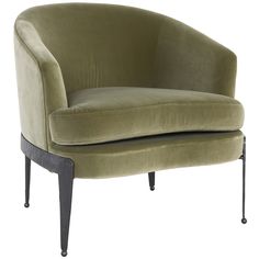 Aurelia Accent Chair Olive-High Fashion Home Green Accent Chair, Green Velvet Chair, Minimalist Chair, Green Armchair, Hammered Iron, Fabric Accent Chair, Velvet Accent Chair, Mesa Exterior, Velvet Chair