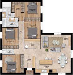 the floor plan for a two bedroom apartment with an attached kitchen and living room area