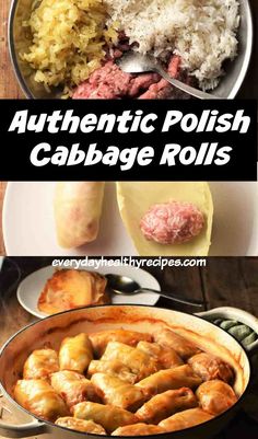 Step-by-step recipe instructions for making Polish cabbage rolls, plus finished dish. Healthy Cabbage Rolls, Polish Stuffed Cabbage Rolls, Polish Cabbage Rolls, Cabbage Rolls Polish, Best Cabbage Rolls Recipe, Polish Cabbage, Polish Stuffed Cabbage, Easy Cabbage Rolls