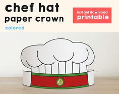 an image of a chef hat paper crown