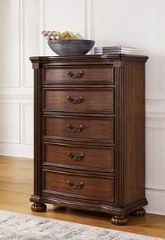 Lavinton Brown Chest of Drawers - Ornate Home Brown Chest Of Drawers, Chic Bun, Brown Nightstands, Boys Bedroom Furniture, Cherry Brown, Formal Dining Tables, Outdoor Bar Stools, Wooden Chest, Leather Loveseat