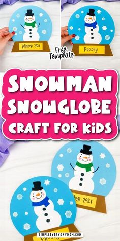 the snowman craft for kids is shown with instructions to make it look like they are making