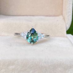 Natural Teal Sapphire ring Sapphire Ring Engagement, Peacock Sapphire, Teal Sapphire Ring, Fairy Ring, Green Sapphire Ring, Blue Green Sapphires, Teal Sapphire, Diamond Jewelry Designs, Sapphire Color