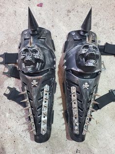 These are motorcycle shin guards that have been modified for a post apocalyptic feel. It will go well with your post apocalyptic cosplay, or maybe you need them for Halloween. They fit comfortable with three adjustable straps on each. Nerf Longshot, Deadpool Cosplay, Road Warrior, Shin Guards, Custom Paint Jobs, Cool Paintings, Post Apocalyptic, Feel It, Adult Costumes