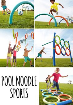 I love this collection of sports/active ideas using pool noodles from Parents. You could also just use them as an obstacle course in the backyard! Vbs Obstacle Course, Pool Noodles Activities For Kids, Kid Obstacle Course Ideas, Pool Noodle Obstacle Course Ideas, Diy Outdoor Obstacle Course For Kids, Obstacle Course For Preschoolers, Obstacle Course Ideas For Kids Outdoor, Pe Games With Pool Noodles, Kid Obstacle Course