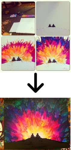 how to make an art project with acrylic paint on canvases - step by step instructions