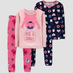 Just One You made by carter Toddler Girls' 4pc Monster Pajama Set - Just One You Made by Pink #comfortable#night#long Fun Pajamas, Pajamas For Teens, Pajamas Aesthetic, Girl Pajamas, Cotton Pajama Set, Cute Sleepwear, Swimsuit Collection, Best Pajamas