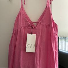 Zara Dress Size Medium Never Worn Open To Offers Casual Long Spring Sundress, Zara Summer Brunch Dress, Zara Summer Dress For Brunch, Casual Long Sleeveless Spring Dress, Casual Long Sleeveless Dress For Spring, Zara Cotton Sundress For Summer, Zara Maxi Length Sundress, Zara Cotton Midi Dress For Vacation, Zara Mini Dress For Spring, Summer Style