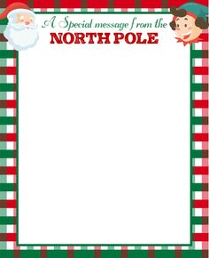 a christmas letter from the north pole with santa claus and snowman on it's side