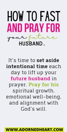 the back cover of an ad with text that reads how to fast and pray for husband