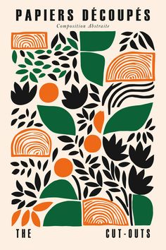 the cover to paper's decoupes, featuring oranges and green leaves