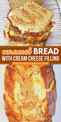 Nothing compares to this cream cheese caramel bread! Moist and tender with a caramel sauce and cream cheese filling, this quick bread recipe is an easy breakfast food you'll surely love. Save this fall baking idea! Caramel Cream Cheese Bread, Cream Cheese Flavors, Easy Breakfast Food, Bread With Cream Cheese Filling, Caramel Bread, Easy Yummy Breakfast, Bread With Cream Cheese, Best Homemade Bread Recipe, Cream Cheese Bread