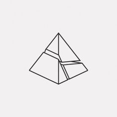 an outline drawing of a pyramid on a white background