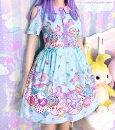 Hey, I found this really awesome Etsy listing at https://www.etsy.com/listing/698641498/crystal-unicorn-kingdom-blue-cut-out Fairycore Aesthetic Outfits, Kidcore Fashion, Crystal Unicorn, Yume Kawaii, Dress Fairy, Cool Girl Style, Dream Pop, Color Block Cardigan, Skirt Maxi