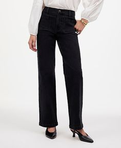 Black Pants Women, Pocket Edition, Denim Trousers, Wide Legs, Pants Women, Pocket Jeans, Fall 2024, Best Seller, Black Denim